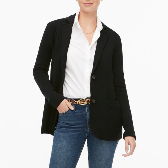 J. Crew Factory Jackets & Blazers - J. Crew Factory black sweater knit blazer small